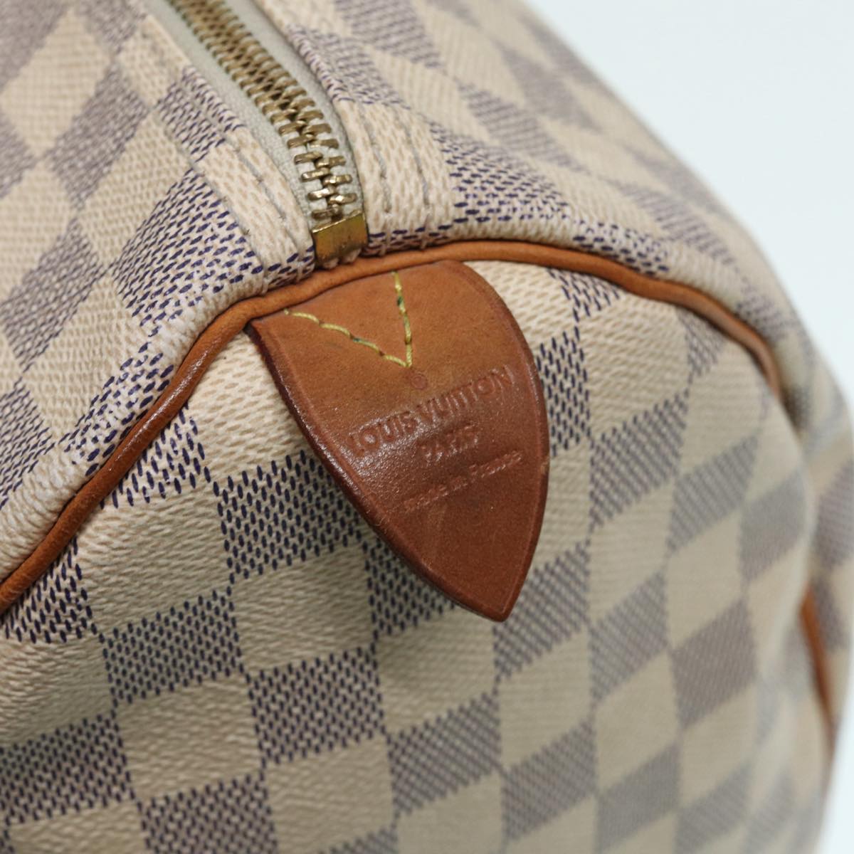 LOUIS VUITTON Damier Azur Speedy 35 Hand Bag N41535 LV Auth 87428