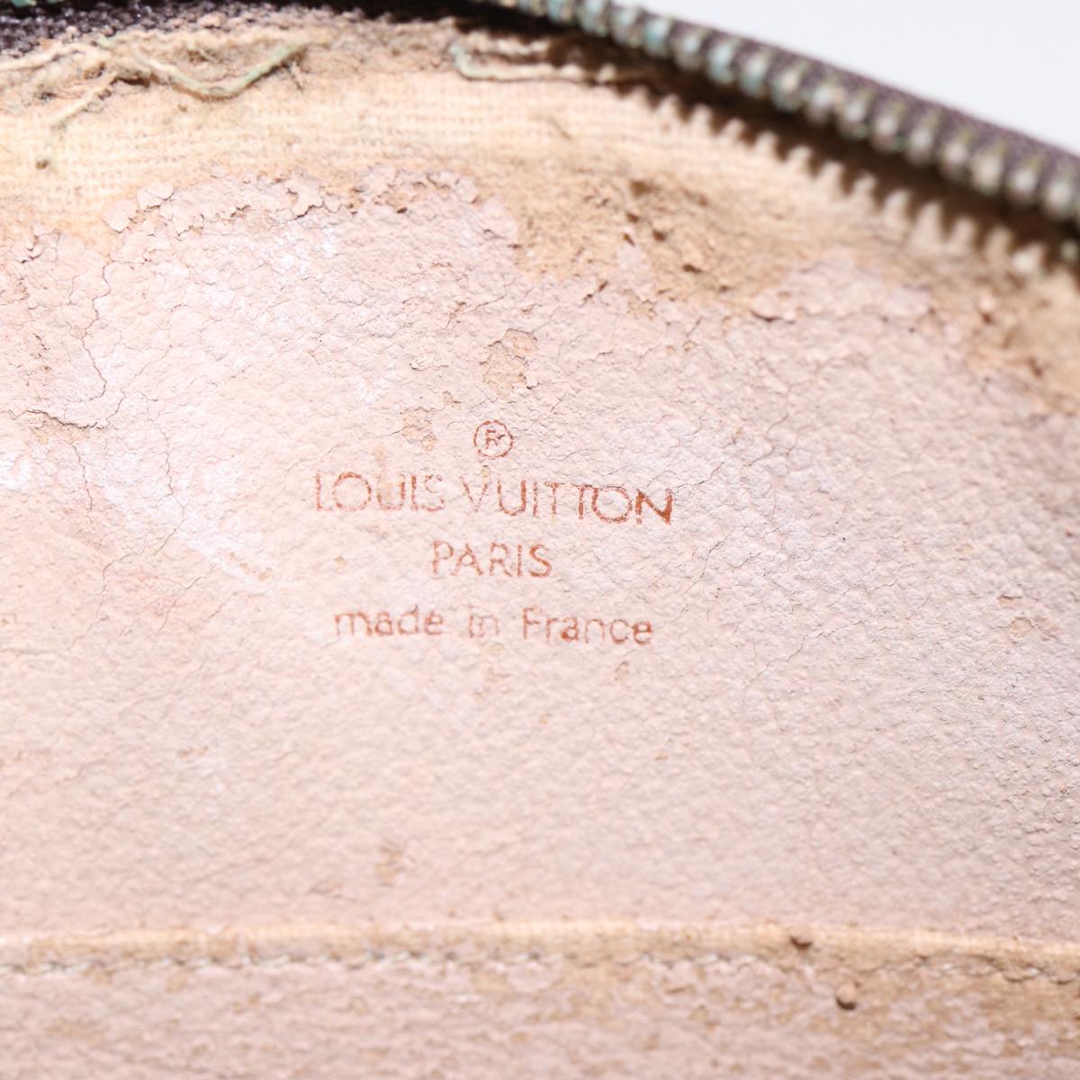 LOUIS VUITTON Monogram Trousse Demi Ronde Cosmetic Pouch M47520 LV Auth 87465