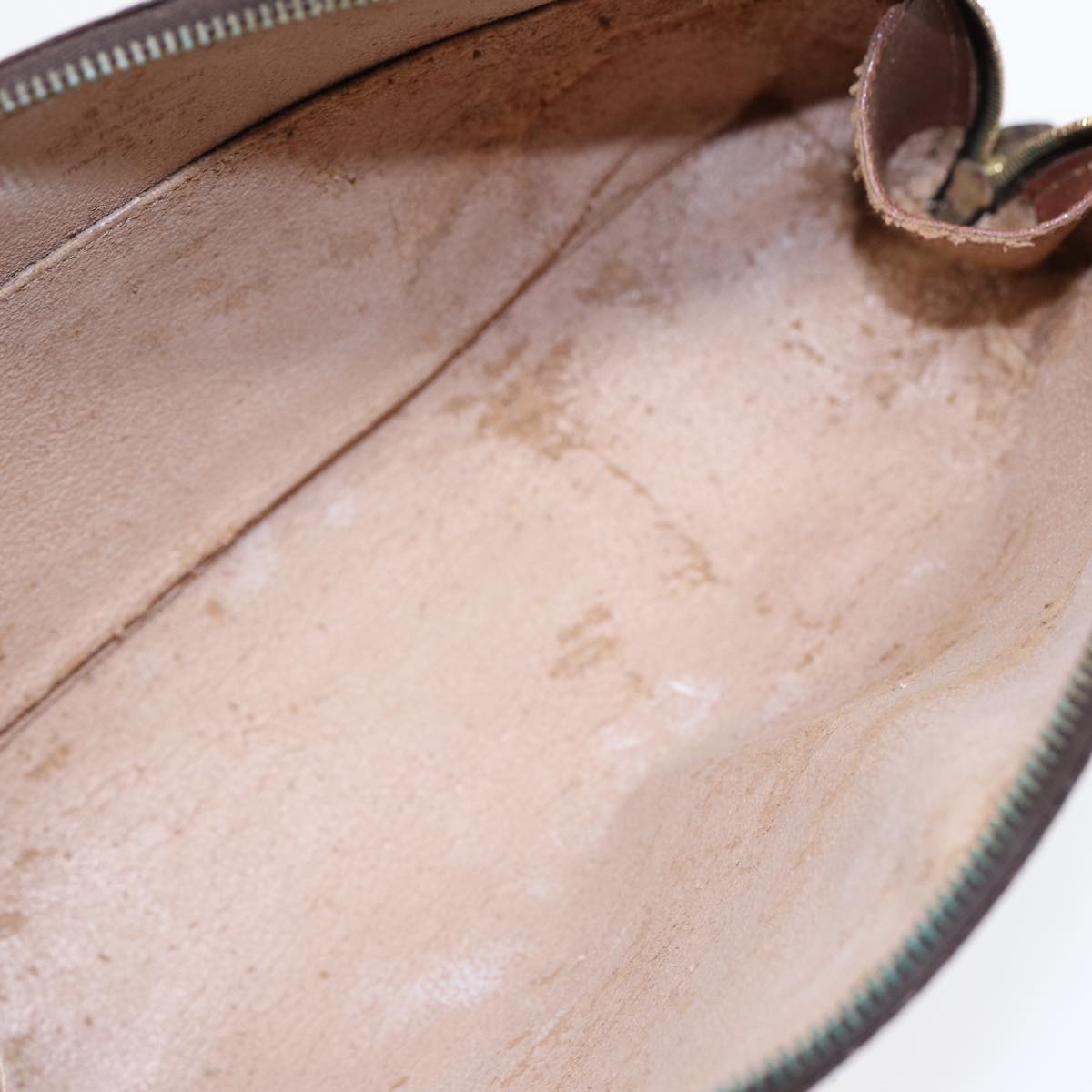 LOUIS VUITTON Monogram Trousse Demi Ronde Cosmetic Pouch M47520 LV Auth 87465