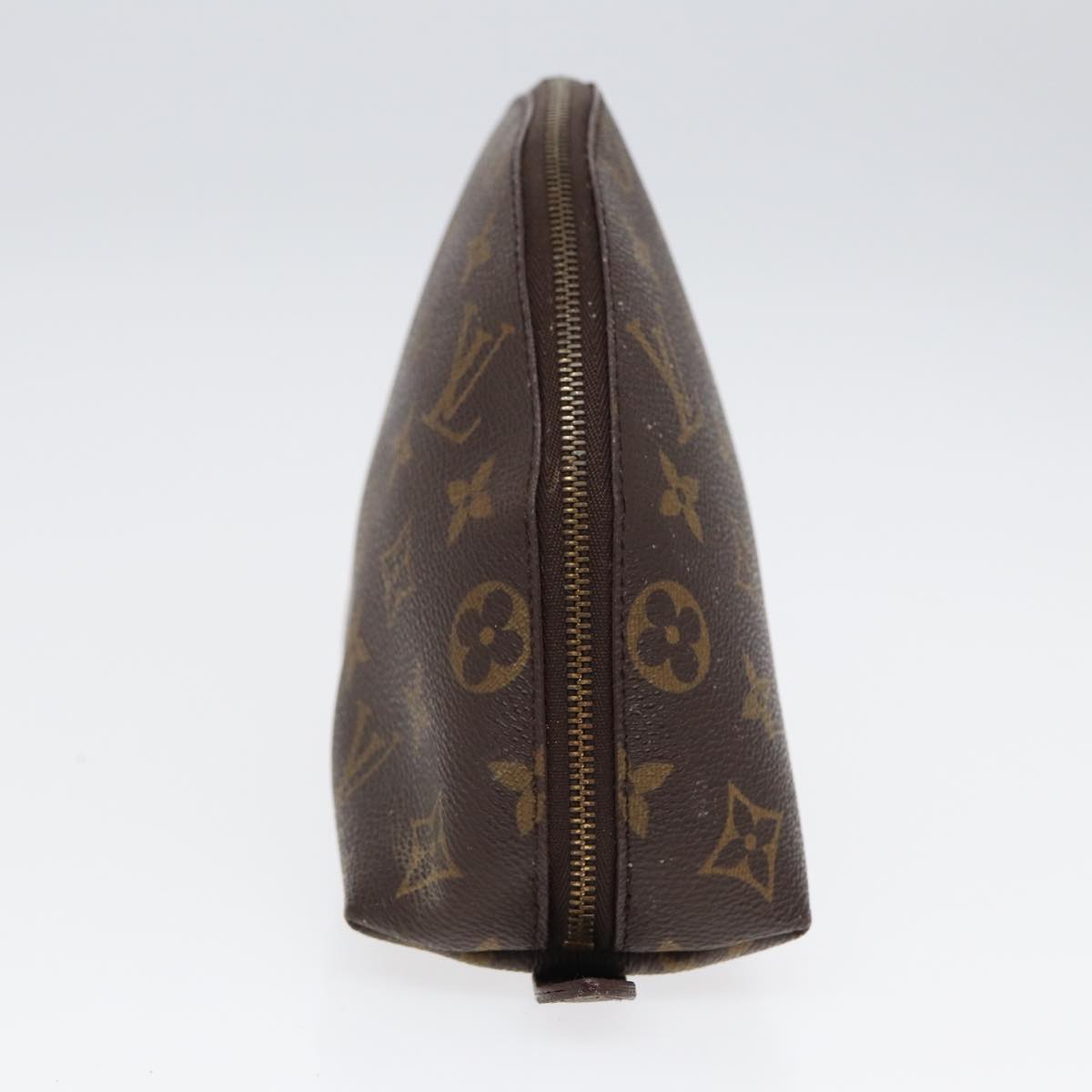 LOUIS VUITTON Monogram Trousse Demi Ronde Cosmetic Pouch M47520 LV Auth 87465