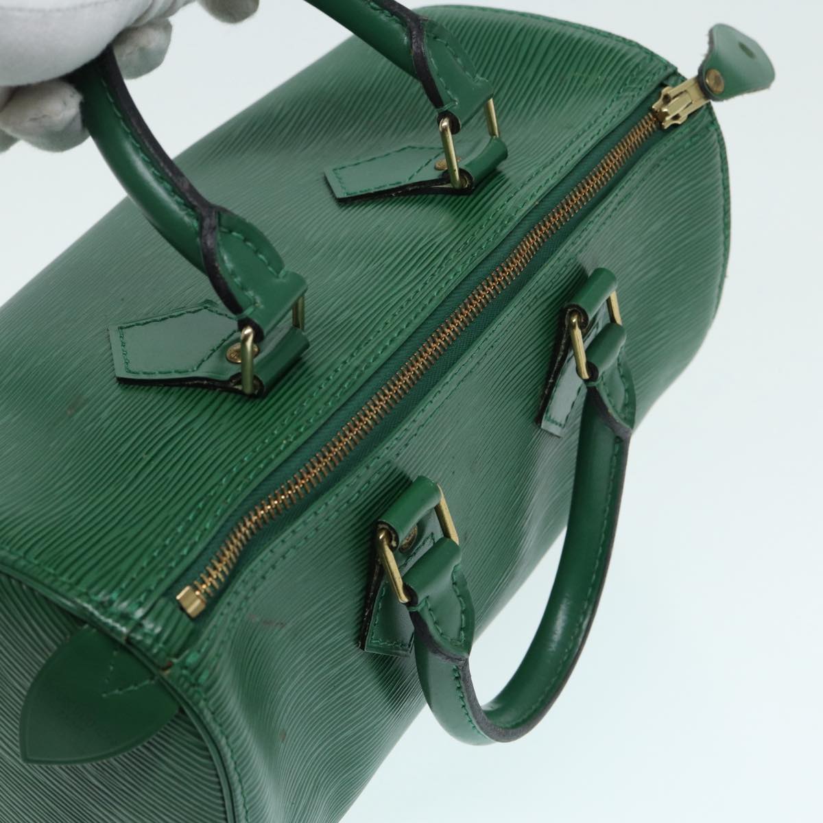 LOUIS VUITTON Epi Speedy 25 Hand Bag Borneo Green M43014 LV Auth 87482