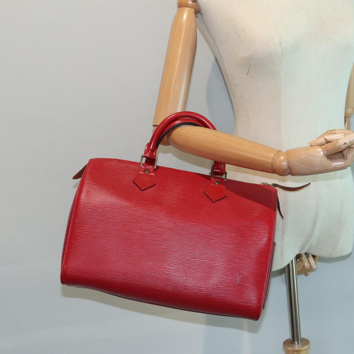 LOUIS VUITTON Epi Speedy 30 Hand Bag Castilian Red M43007 LV Auth 87487