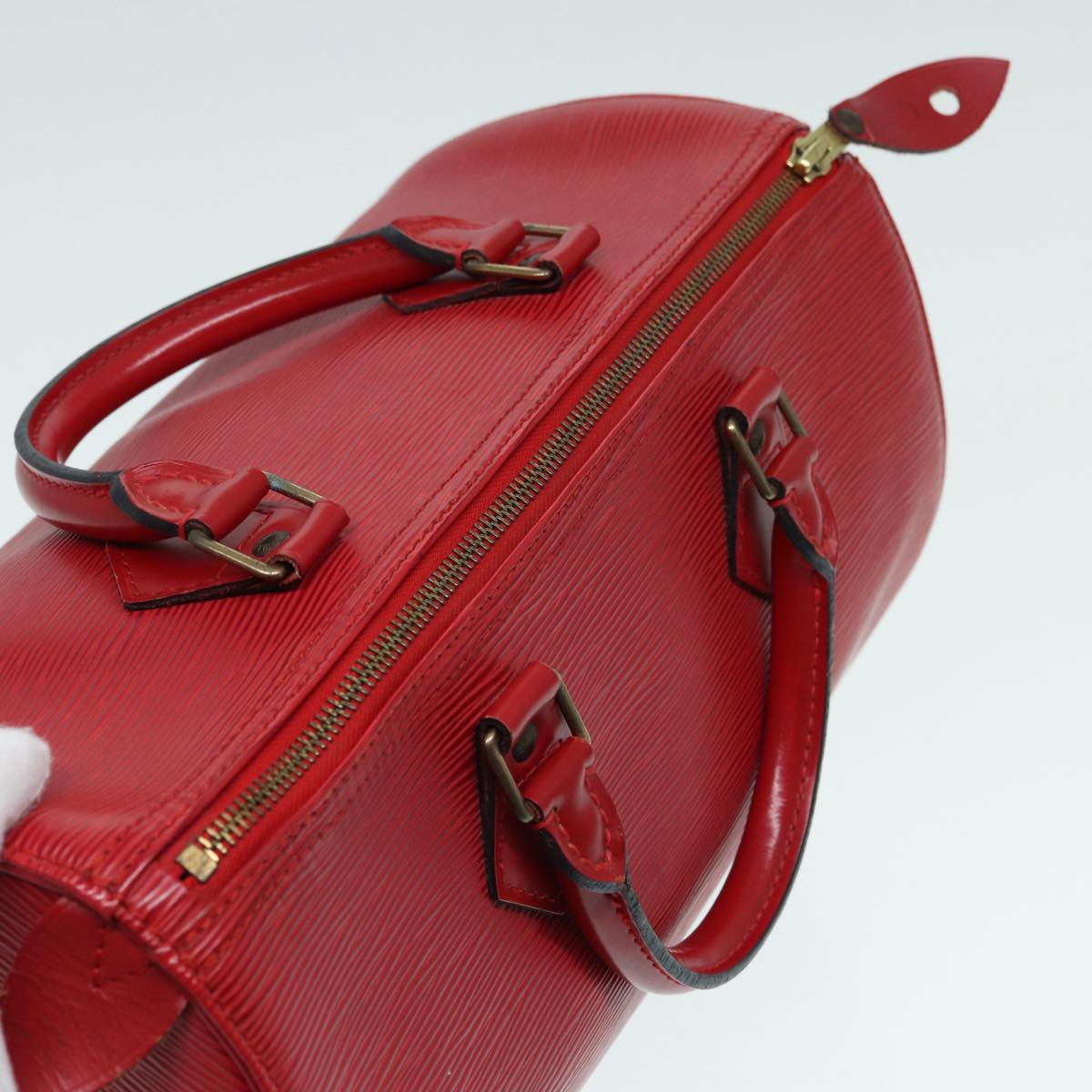 LOUIS VUITTON Epi Speedy 30 Hand Bag Castilian Red M43007 LV Auth 87487