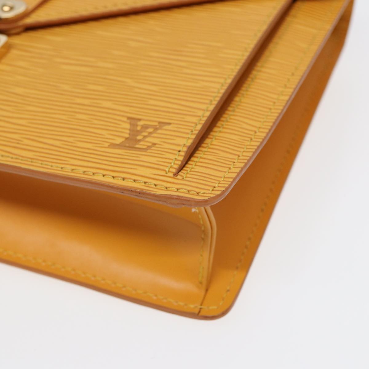 LOUIS VUITTON Epi Serie Dragonne Hand Bag Yellow LV Auth 87495