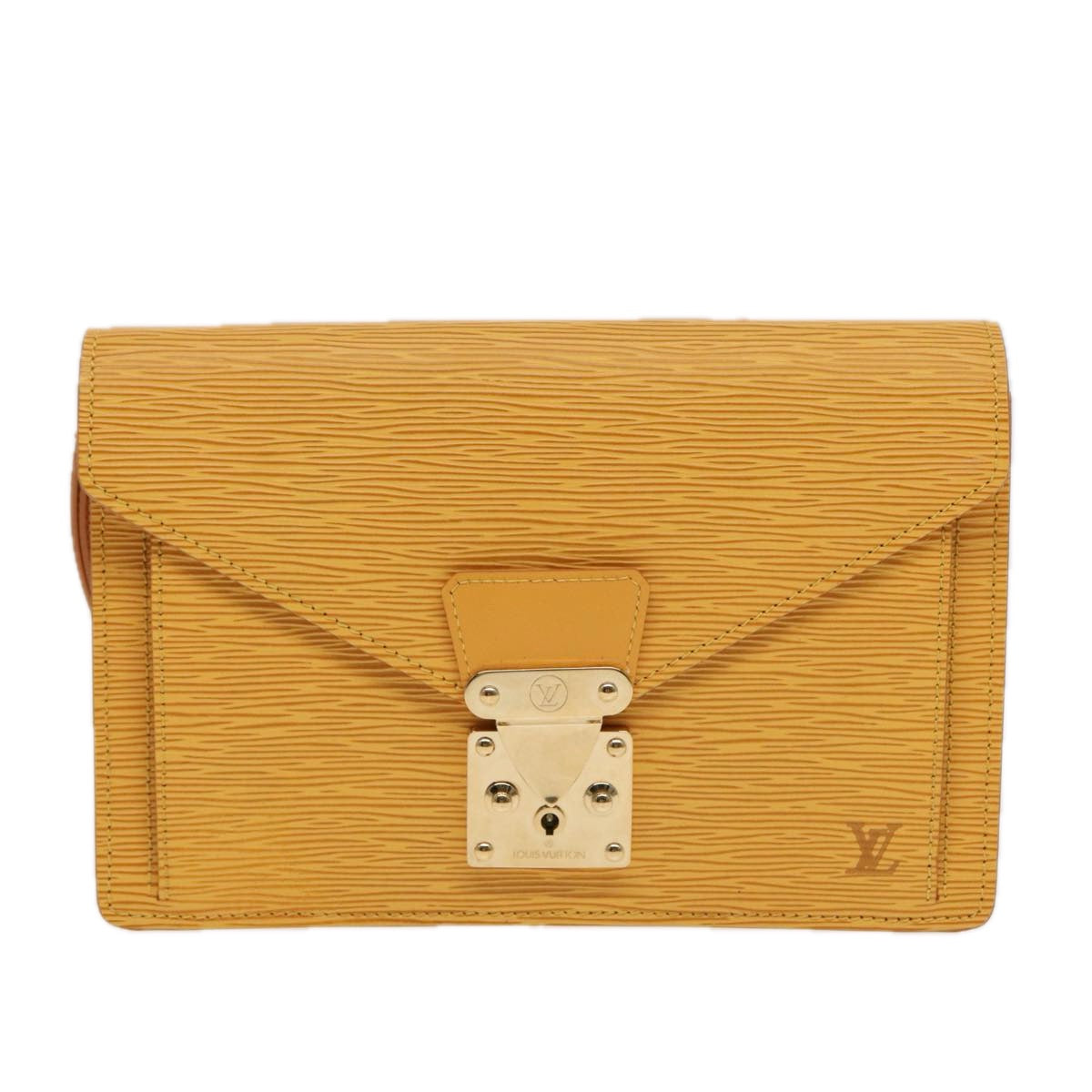 LOUIS VUITTON Epi Serie Dragonne Hand Bag Yellow LV Auth 87495