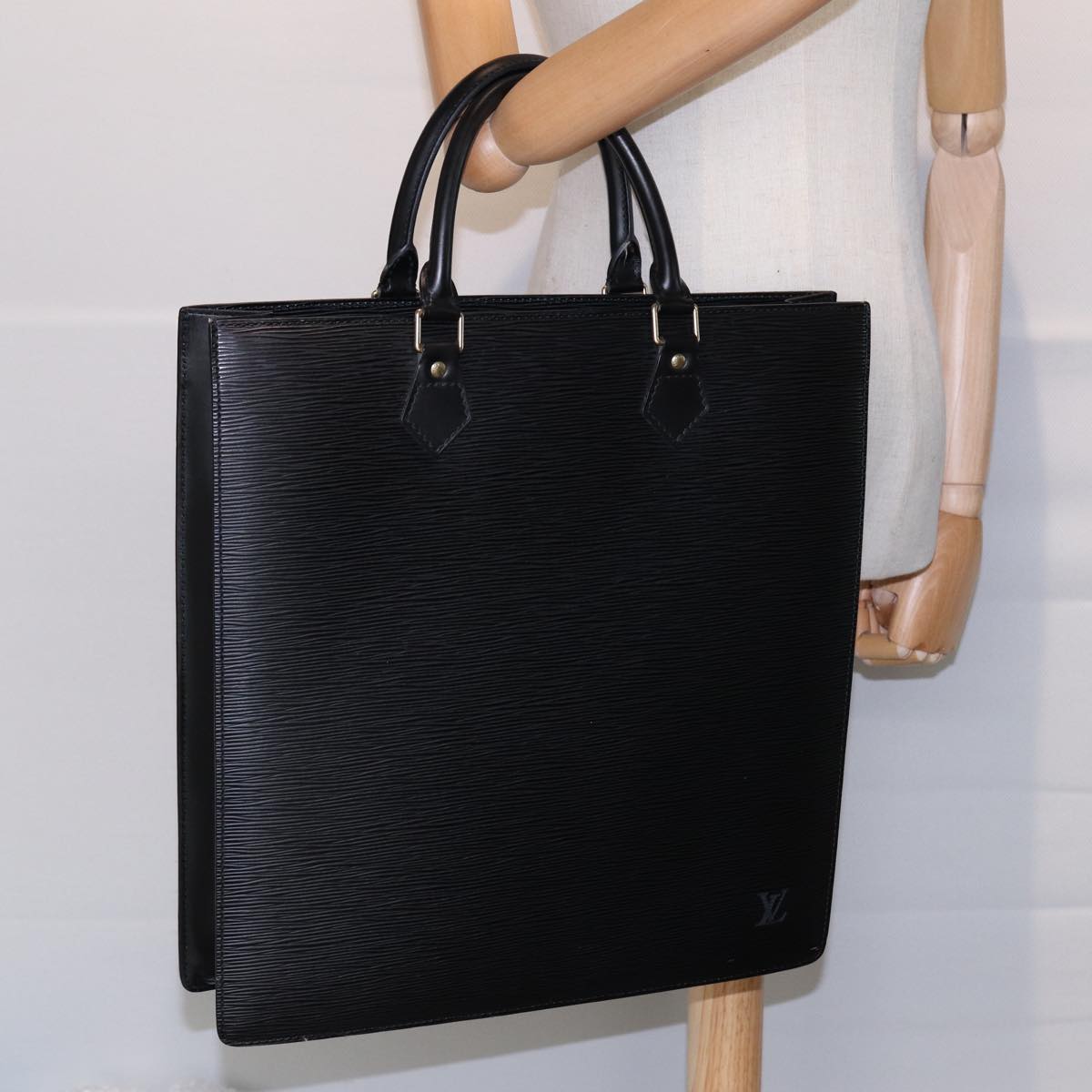 LOUIS VUITTON Epi Sac Plat Hand Bag Black M59082 LV Auth 87501