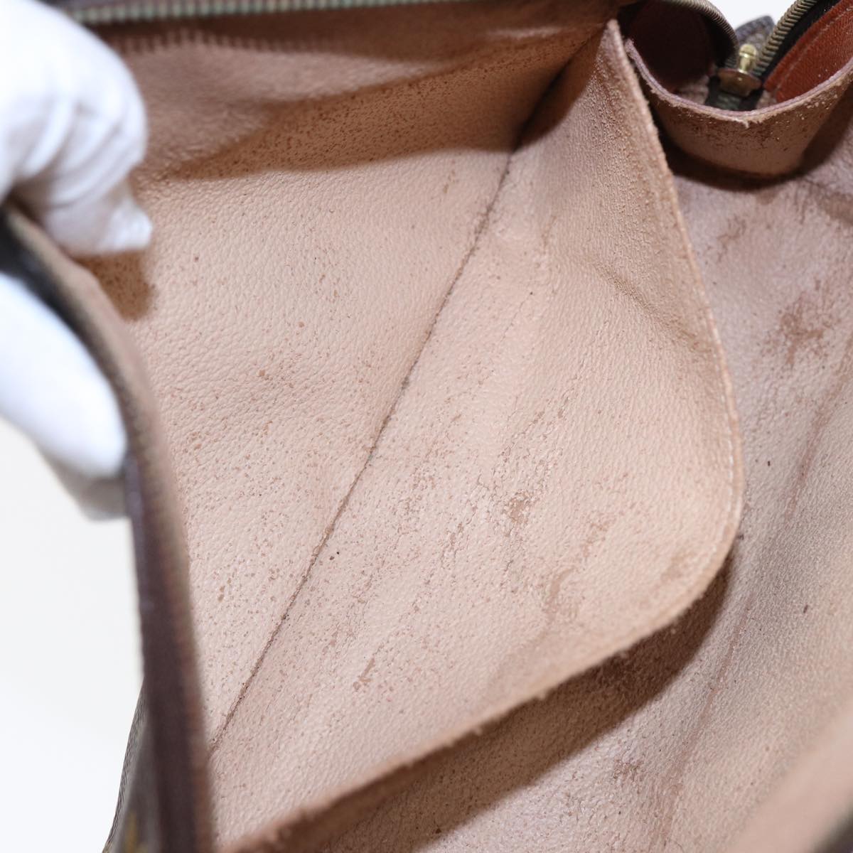 LOUIS VUITTON Monogram Trousse Demi Ronde Cosmetic Pouch M47520 LV Auth 87547