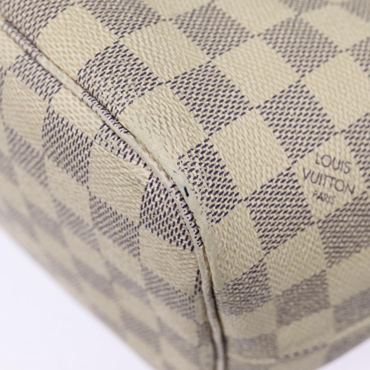 LOUIS VUITTON Damier Azur Neverfull MM Tote Bag N41605 LV Auth 87566