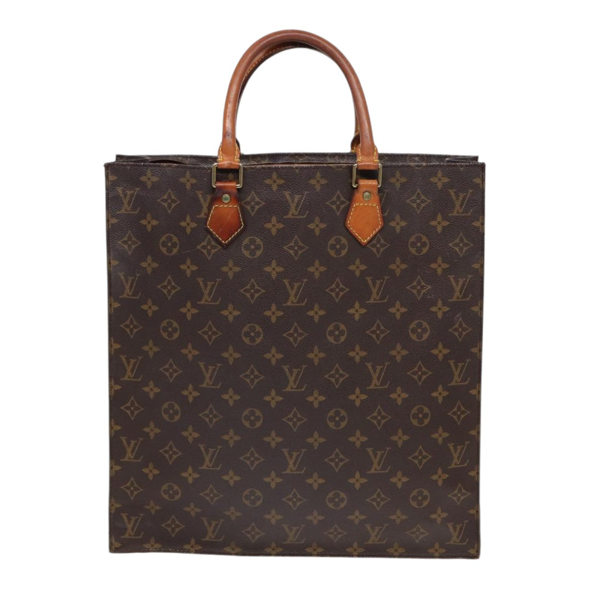 LOUIS VUITTON Monogram Sac Plat Hand Bag M51140 LV Auth 87571