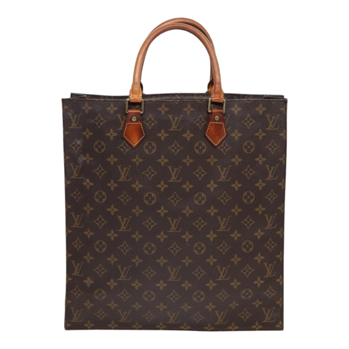 LOUIS VUITTON Monogram Sac Plat Hand Bag M51140 LV Auth 87571