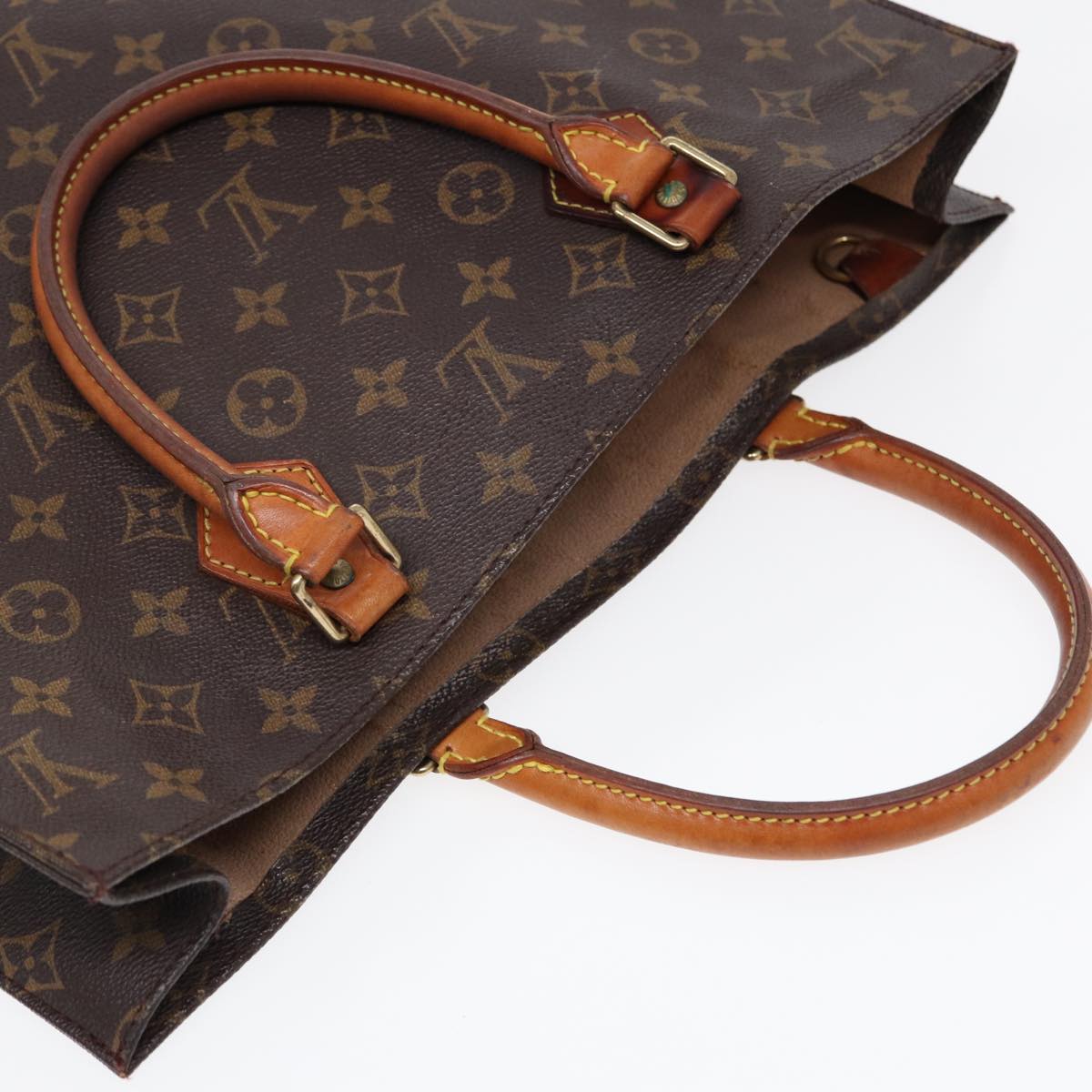 LOUIS VUITTON Monogram Sac Plat Hand Bag M51140 LV Auth 87571