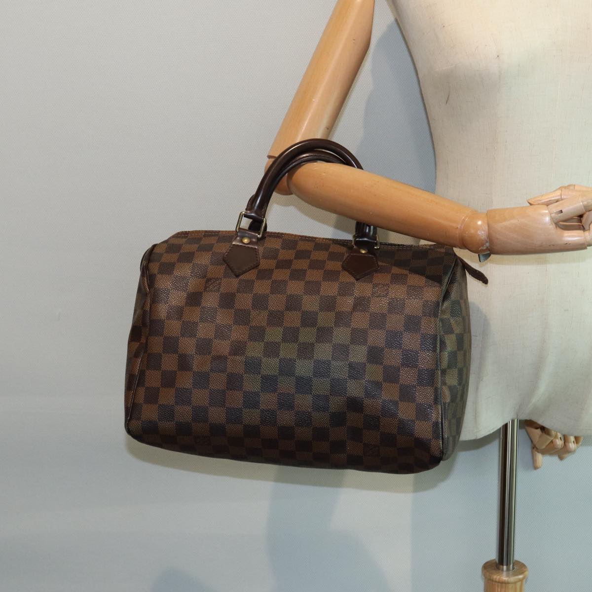 LOUIS VUITTON Damier Ebene Speedy 30 Hand Bag N41364 LV Auth 87580