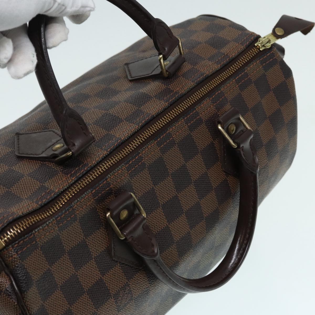 LOUIS VUITTON Damier Ebene Speedy 30 Hand Bag N41364 LV Auth 87580