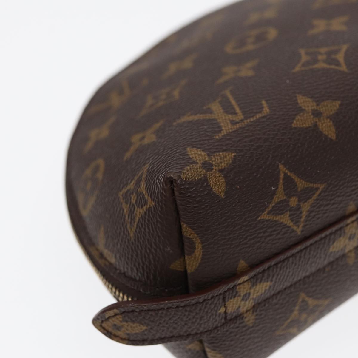 LOUIS VUITTON Monogram Trousse Demi Ronde Cosmetic Pouch M47520 LV Auth 87600