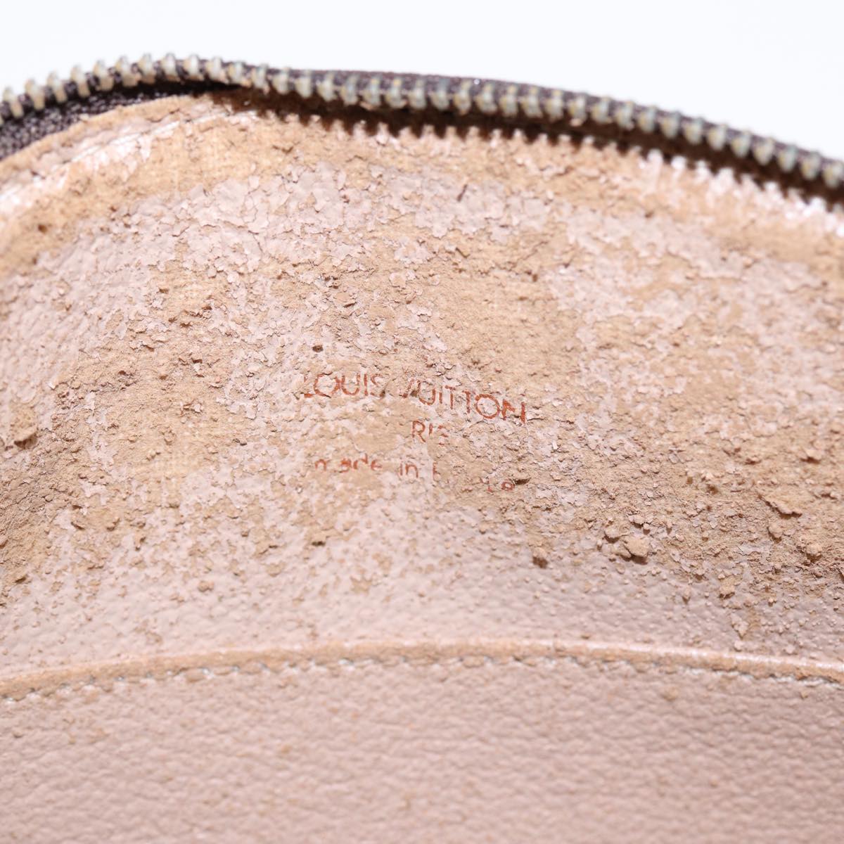 LOUIS VUITTON Monogram Trousse Demi Ronde Cosmetic Pouch M47520 LV Auth 87600