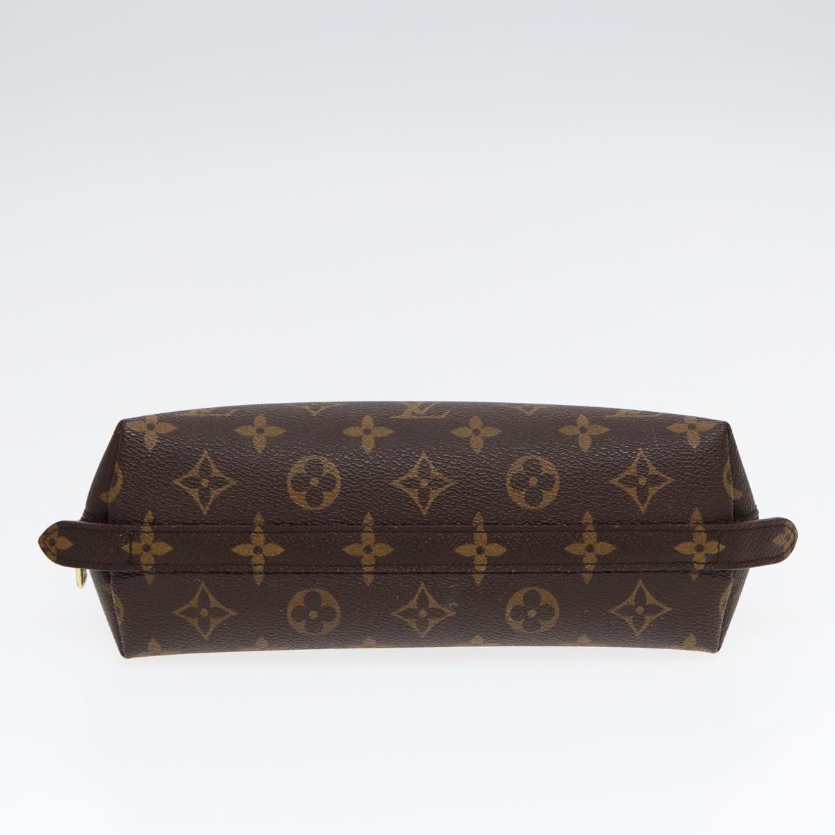 LOUIS VUITTON Monogram Trousse Demi Ronde Cosmetic Pouch M47520 LV Auth 87600