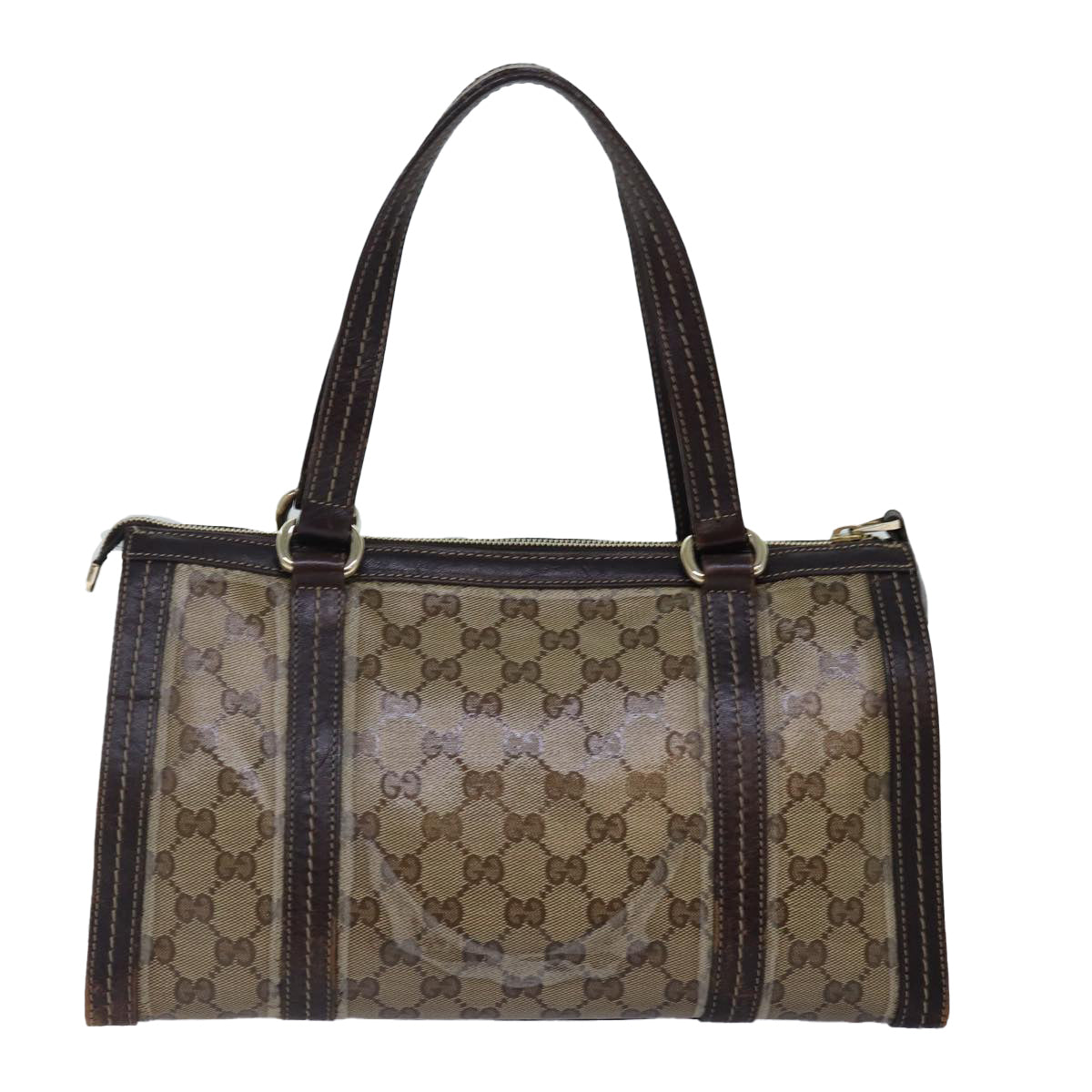 GUCCI GG Canvas Hand Bag Coated Canvas Beige Auth 87619