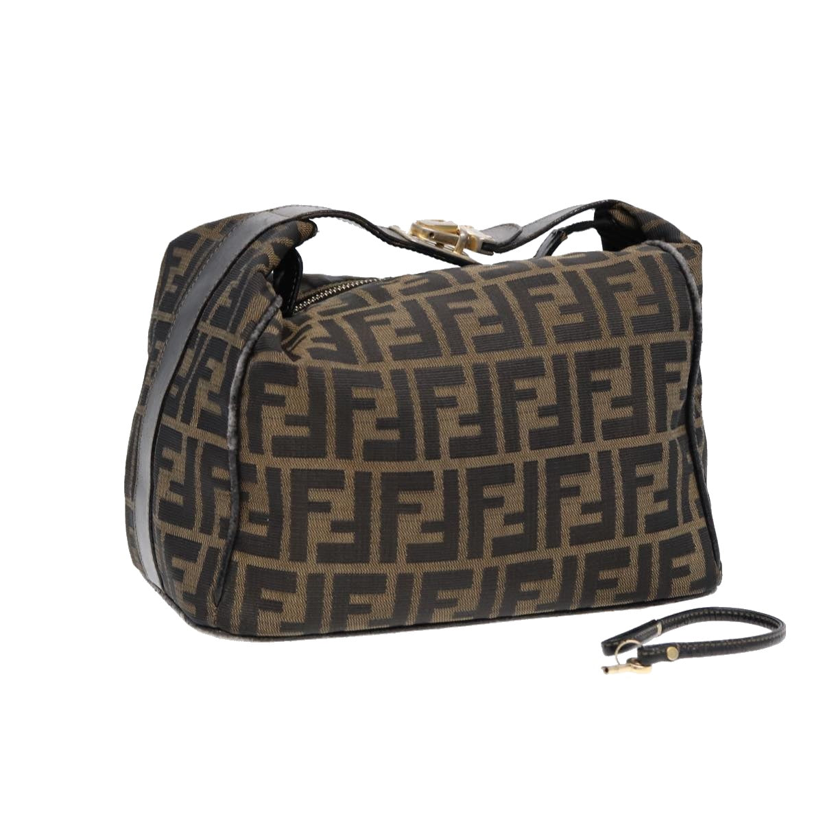 FENDI Zucca Canvas Hand Bag Brown Auth 87646