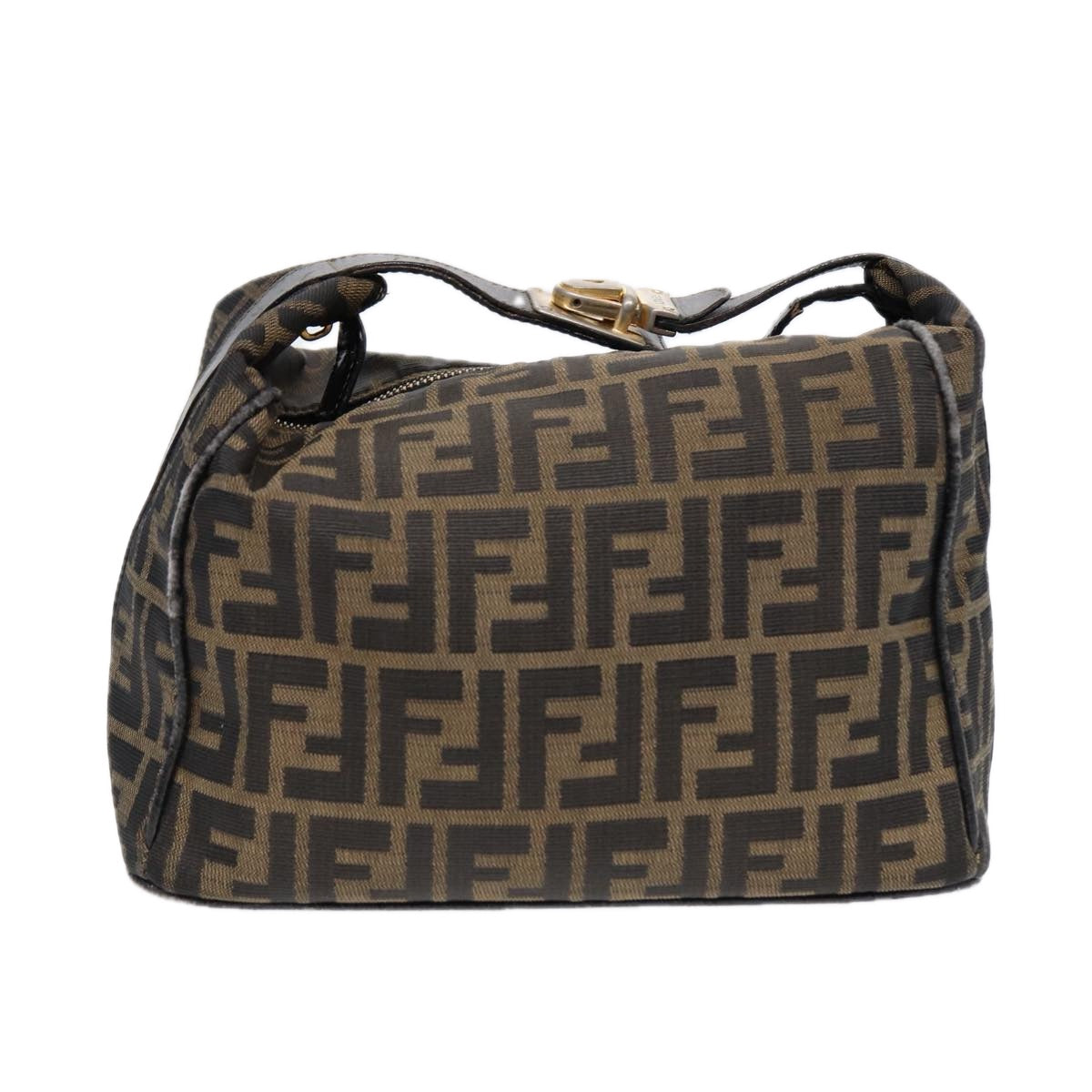 FENDI Zucca Canvas Hand Bag Brown Auth 87646