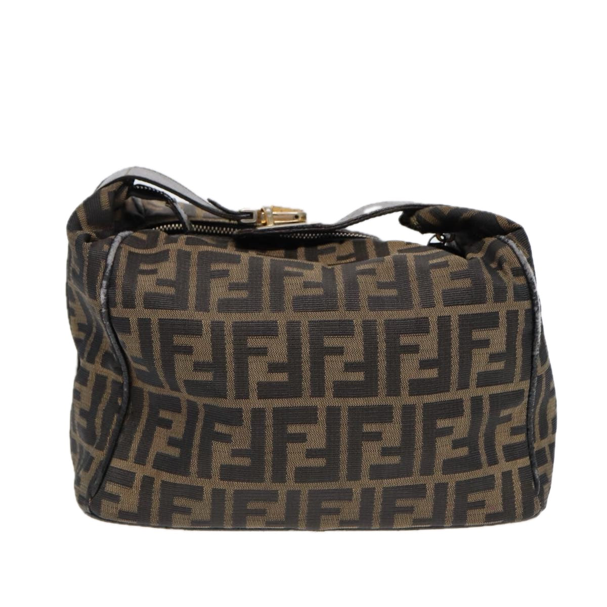 FENDI Zucca Canvas Hand Bag Brown Auth 87646