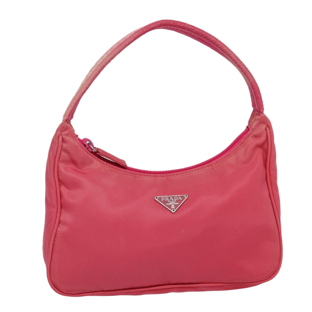 PRADA Hand Bag Nylon Pink Auth 87670