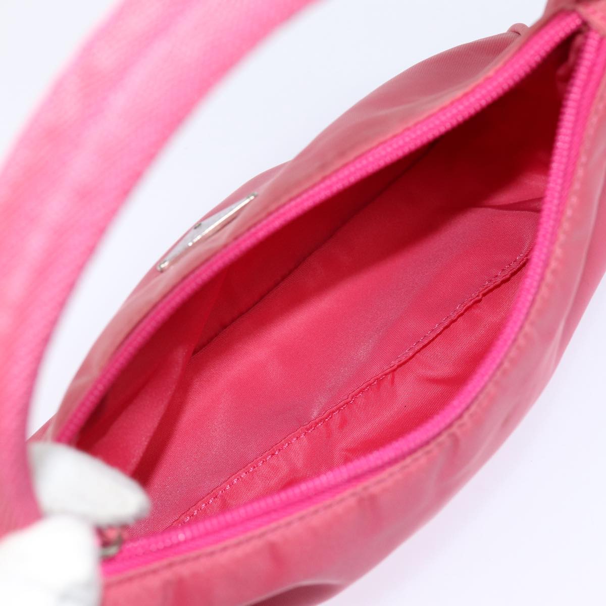 PRADA Hand Bag Nylon Pink Auth 87670