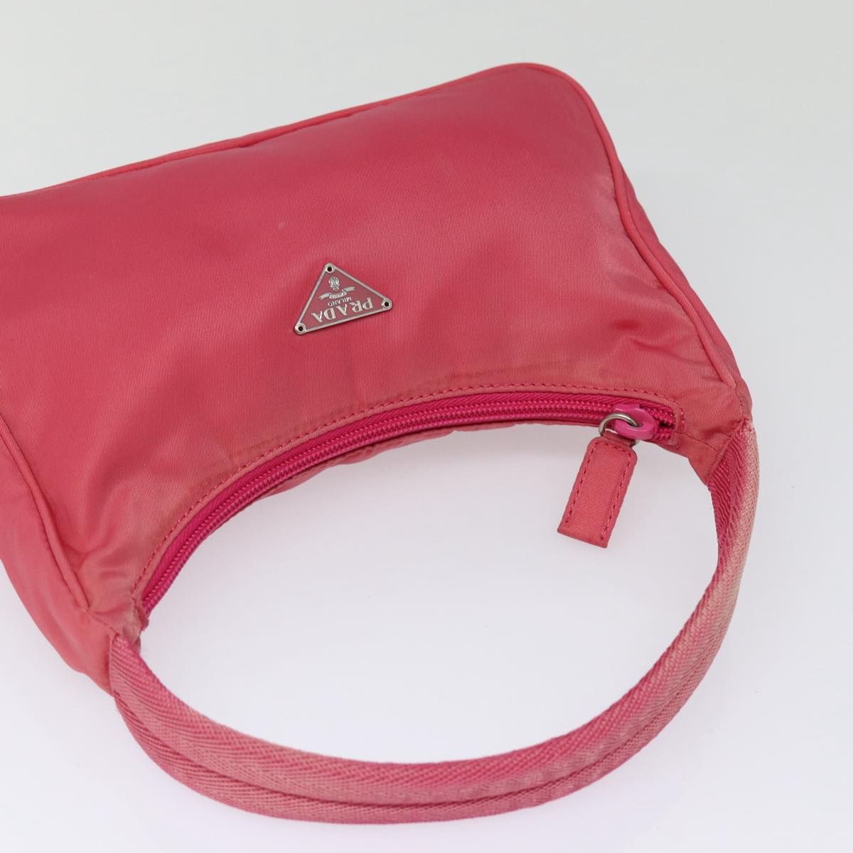 PRADA Hand Bag Nylon Pink Auth 87670