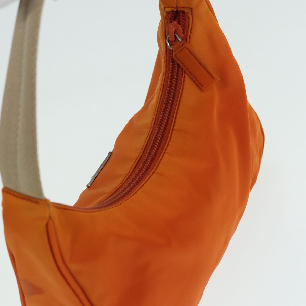 PRADA Hand Bag Nylon Orange Auth 87671