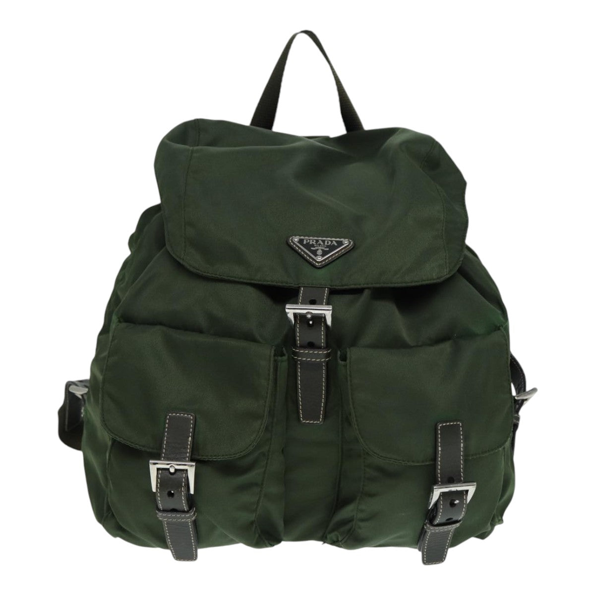 PRADA Backpack Nylon Khaki Auth 87680