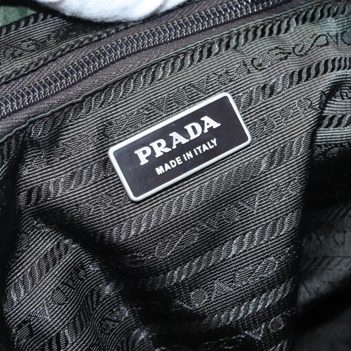 PRADA Backpack Nylon Khaki Auth 87680