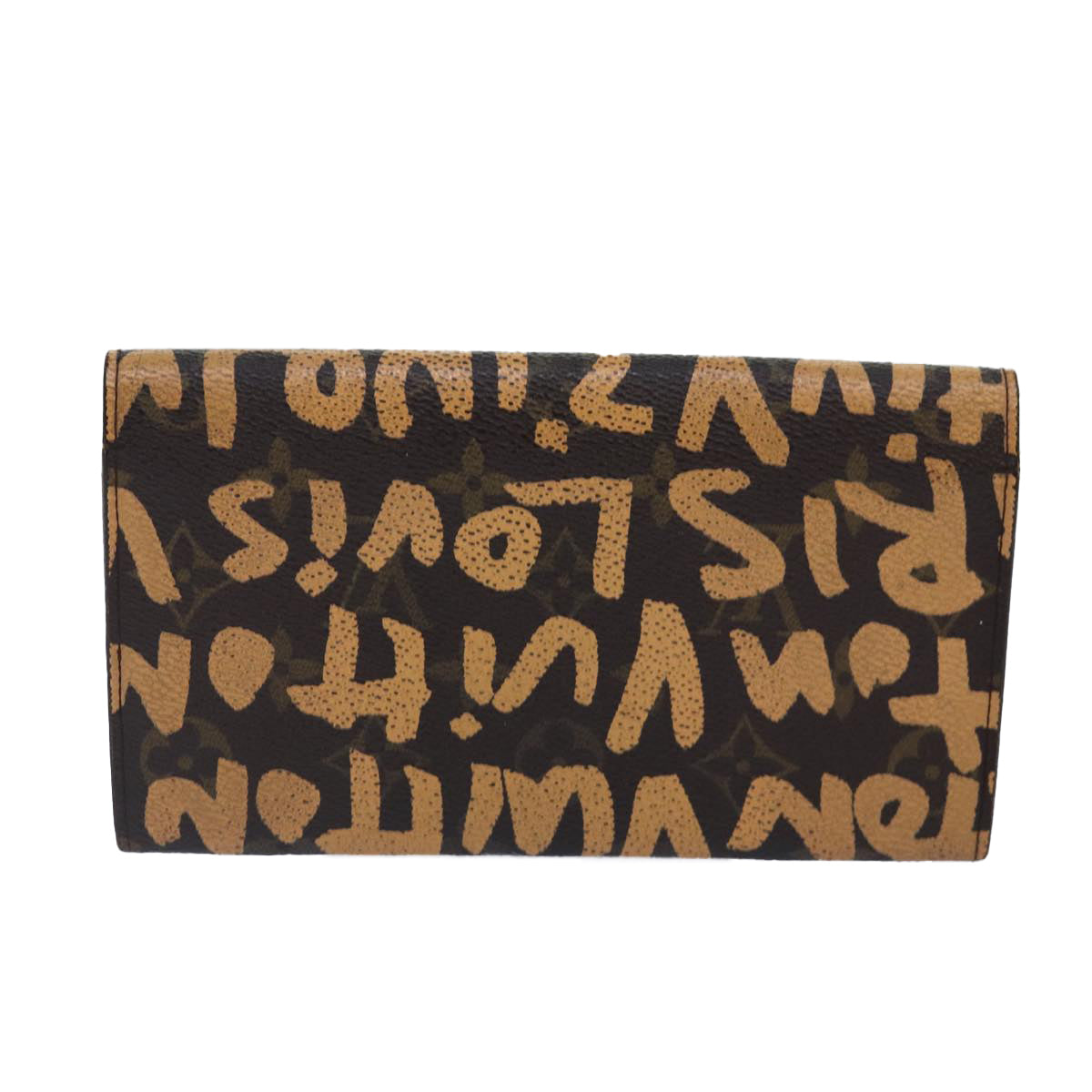 LOUIS VUITTON Monogram Graffiti Porte Monnaie Credit Orange M92190 LV Auth 87687