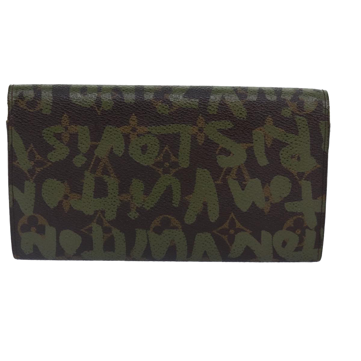 LOUIS VUITTON Monogram Graffiti Porte Monnaie Credit Khaki M92188 LV Auth 87688