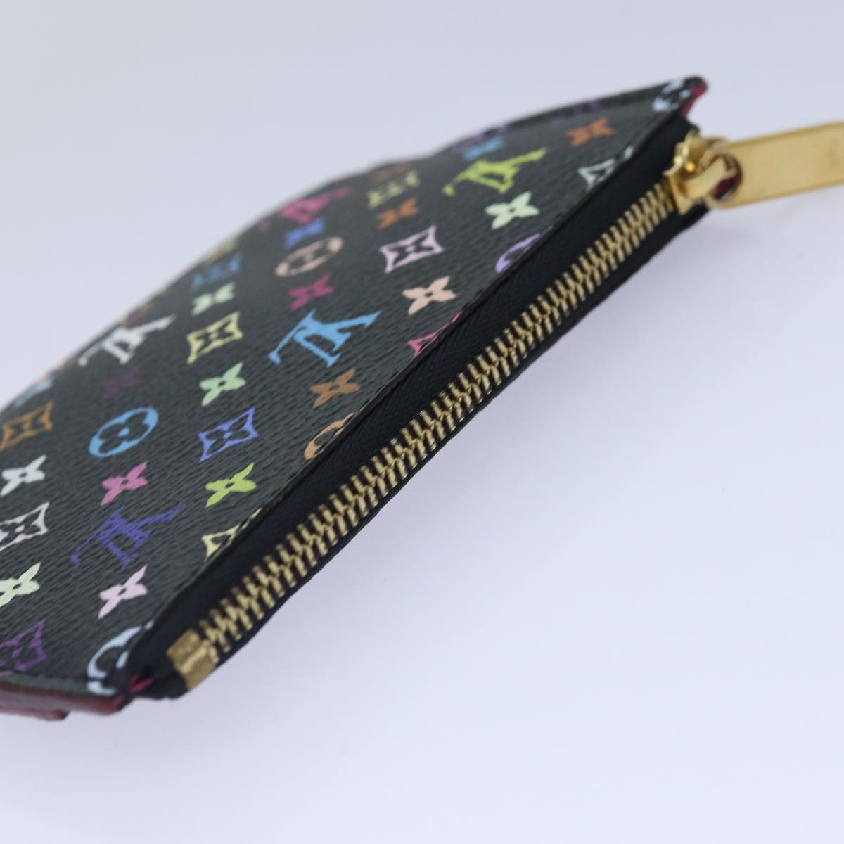 LOUIS VUITTON Monogram Multicolor Pochette Cles NM Purse Black M93735 Auth 87690