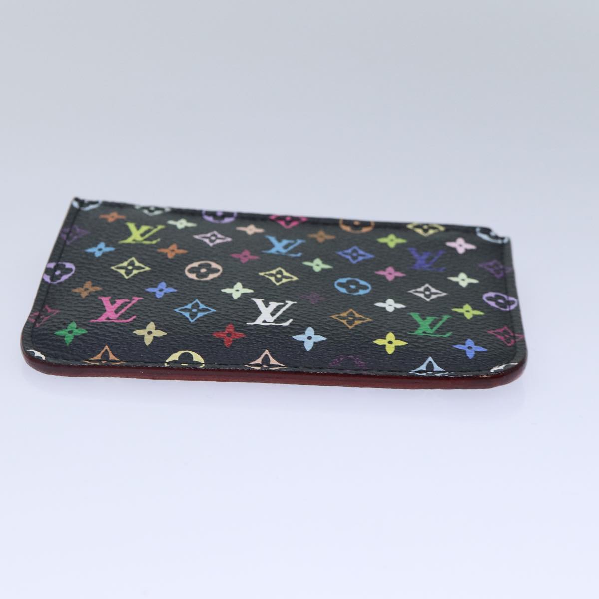 LOUIS VUITTON Monogram Multicolor Pochette Cles NM Purse Black M93735 Auth 87690