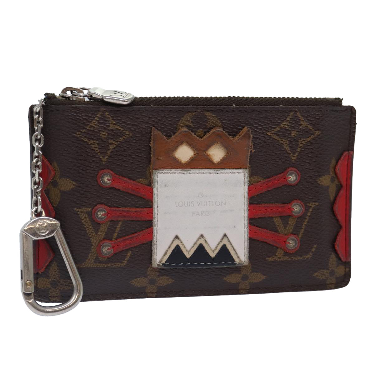 LOUIS VUITTON Monogram Pochette Cles Coin Purse Tribal Mask M60213 LV Auth 87694