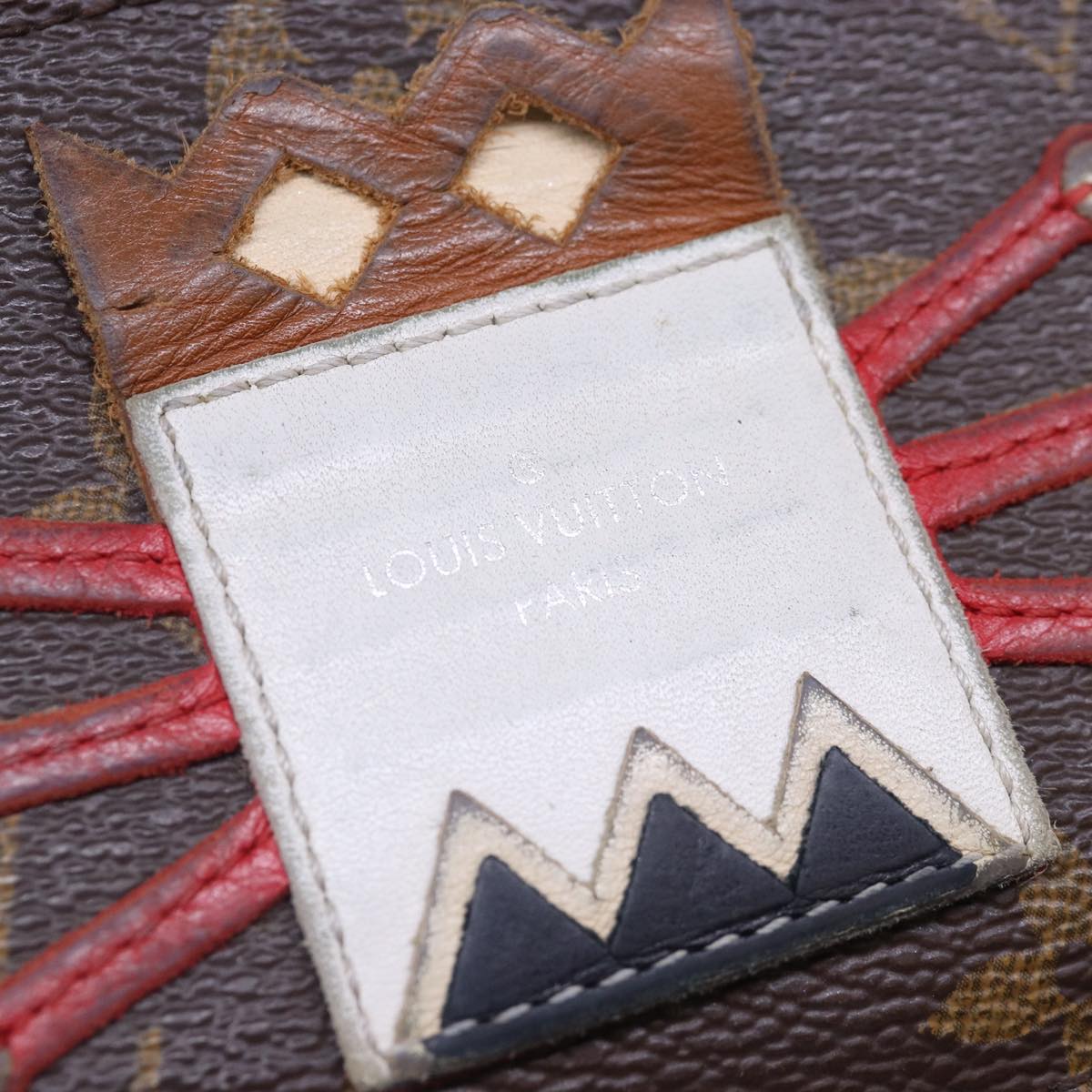 LOUIS VUITTON Monogram Pochette Cles Coin Purse Tribal Mask M60213 LV Auth 87694