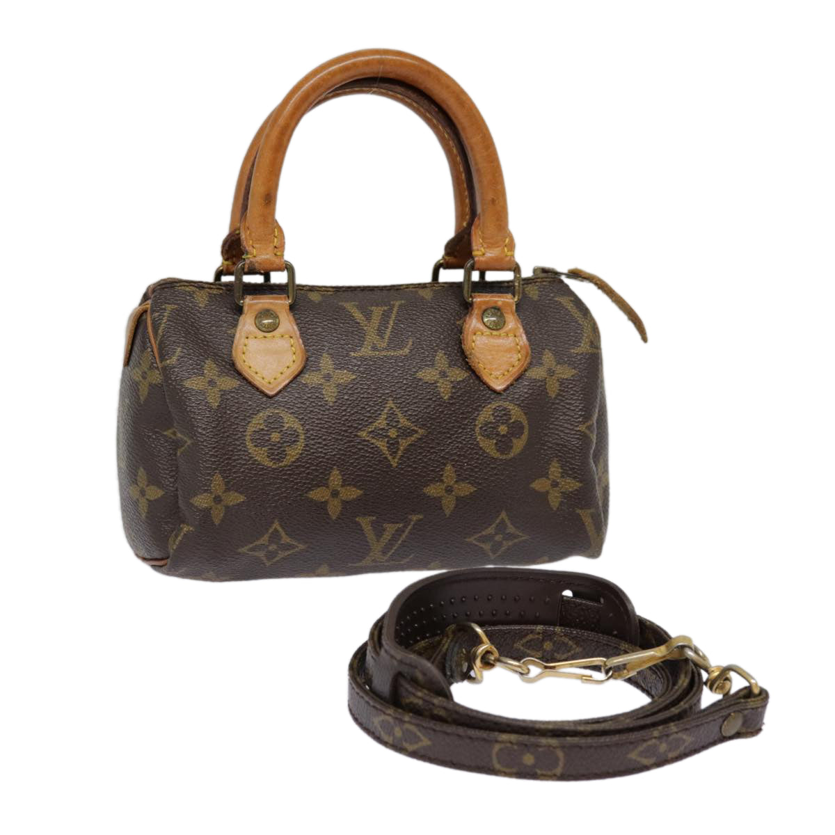 LOUIS VUITTON Monogram Mini Speedy Hand Bag M41534 LV Auth 87712