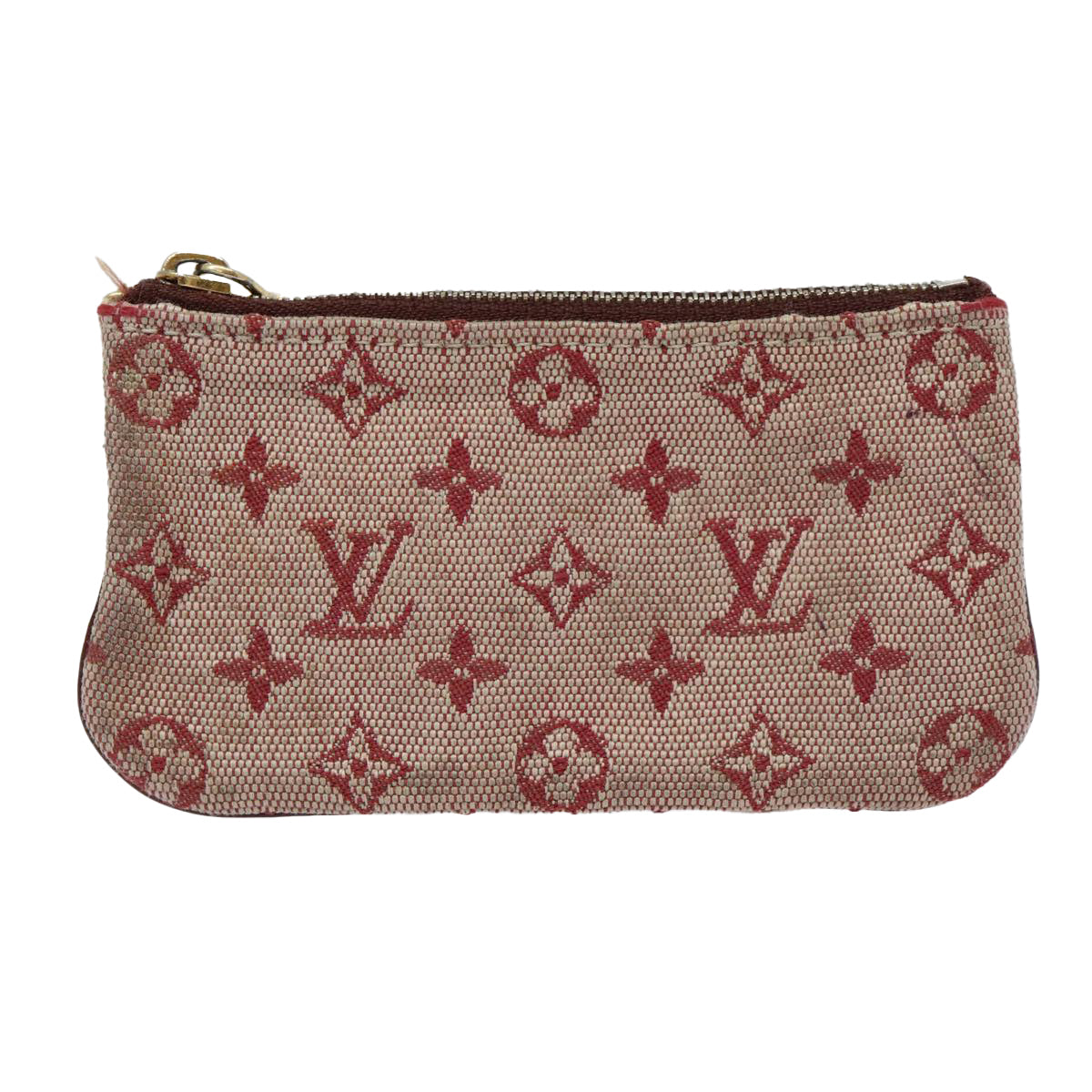 LOUIS VUITTON Monogram Mini Pochette Cles Coin Purse Red M92238 LV Auth 87723