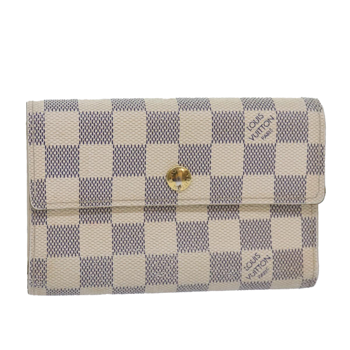 LOUIS VUITTON Damier Azur Portefeuille Alexandra Wallet N63068 LV Auth 87727