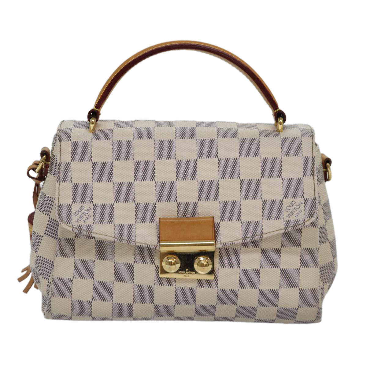 LOUIS VUITTON Damier Azur Croisette Hand Bag 2way N41581 LV Auth 87754