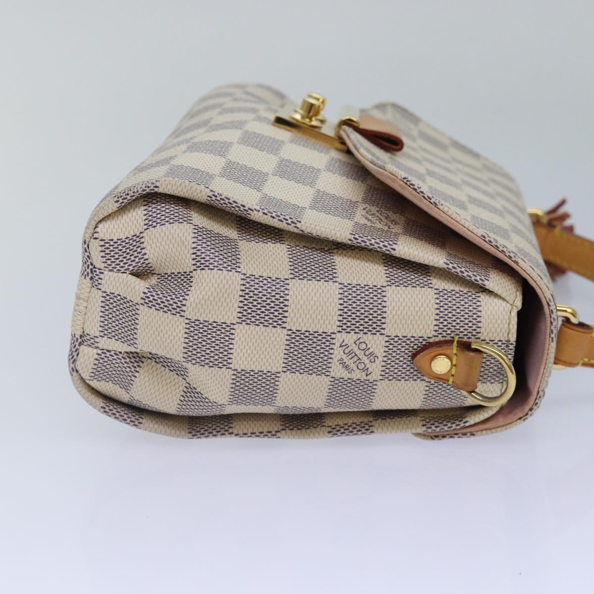 LOUIS VUITTON Damier Azur Croisette Hand Bag 2way N41581 LV Auth 87754