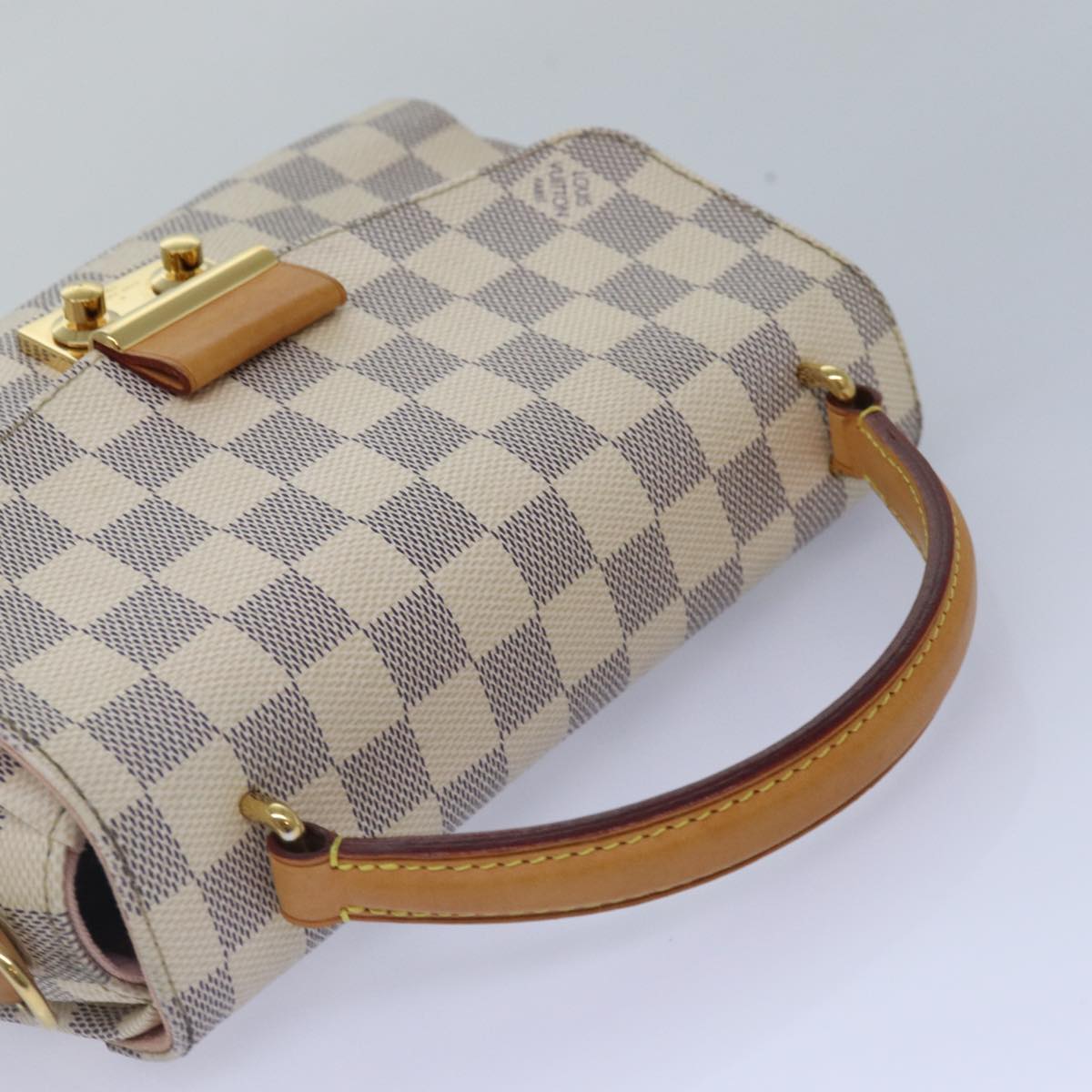 LOUIS VUITTON Damier Azur Croisette Hand Bag 2way N41581 LV Auth 87754