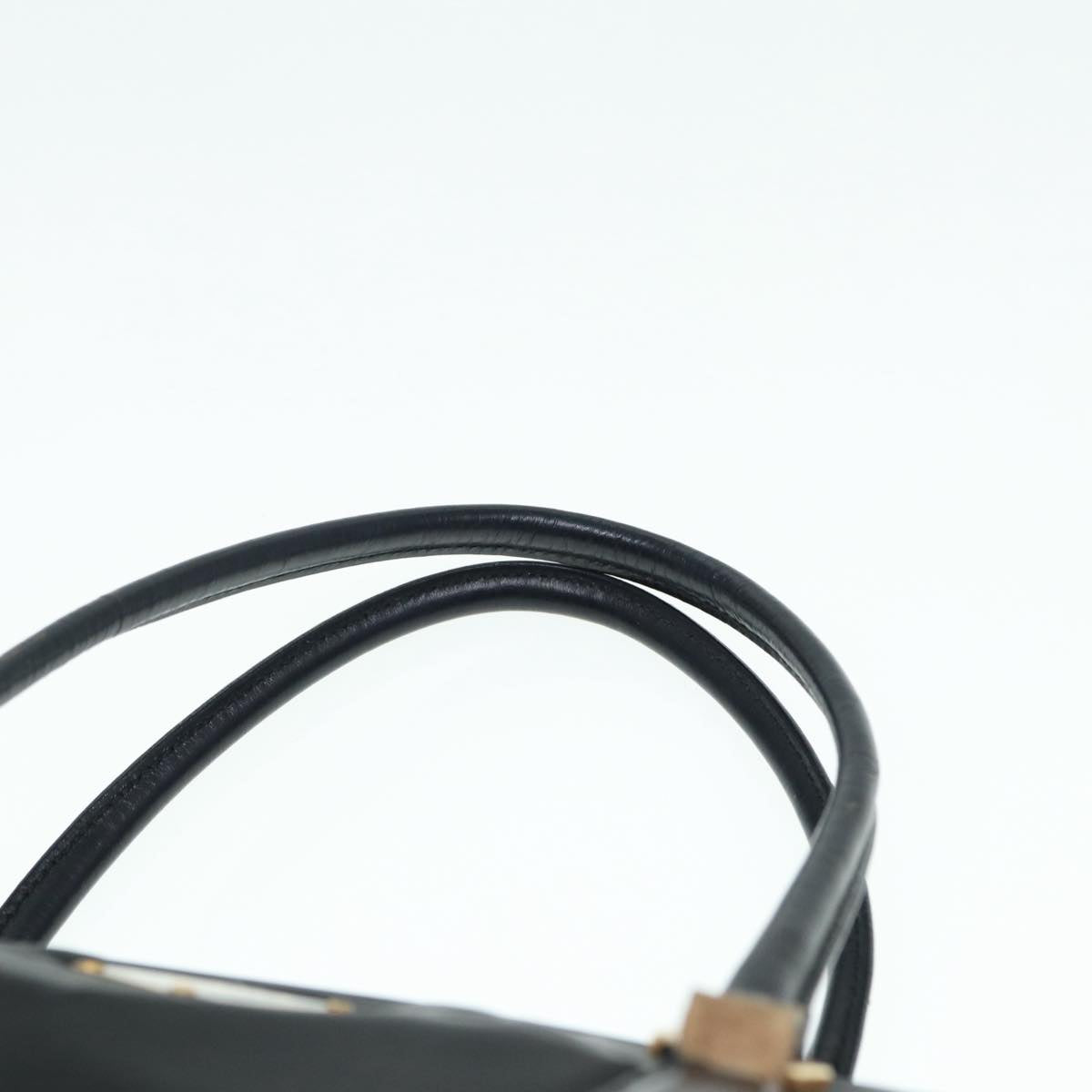 PRADA Hand Bag Nylon Black Gold Auth 87758