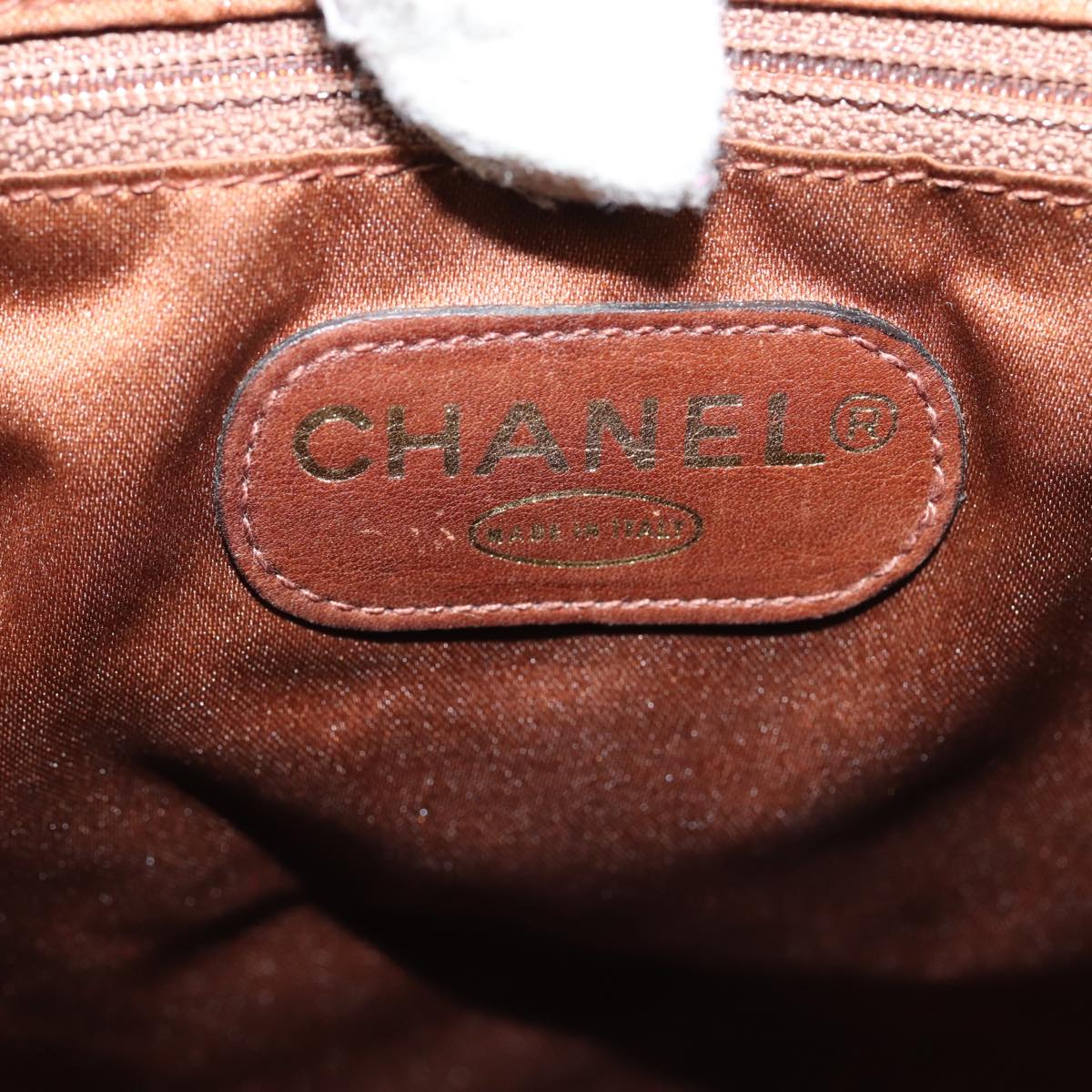 CHANEL Hand Bag Suede Brown Gold CC Auth 87765A