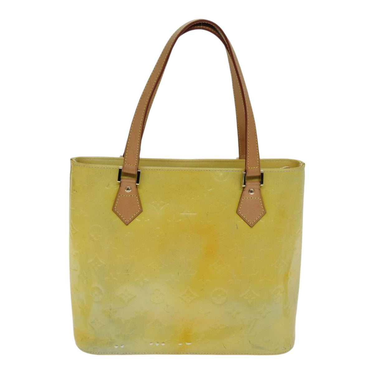 LOUIS VUITTON Monogram Vernis Houston Hand Bag Gris M91053 LV Auth 87791