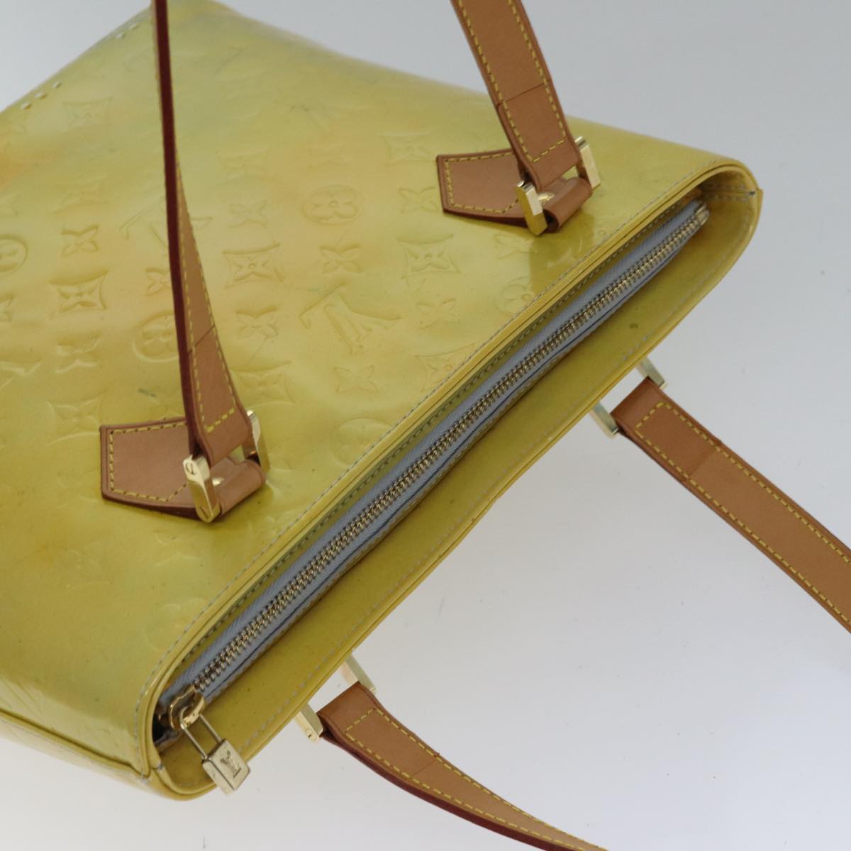 LOUIS VUITTON Monogram Vernis Houston Hand Bag Gris M91053 LV Auth 87791