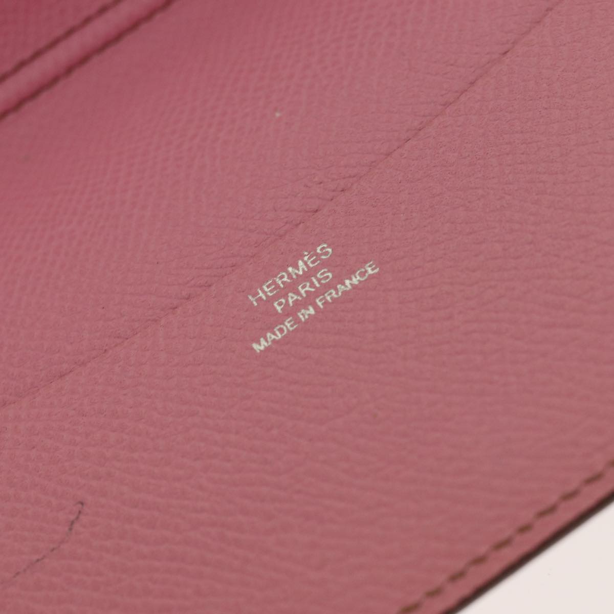 HERMES Agenda PM Day Planner Cover Epsom Leather Pink Auth 87806