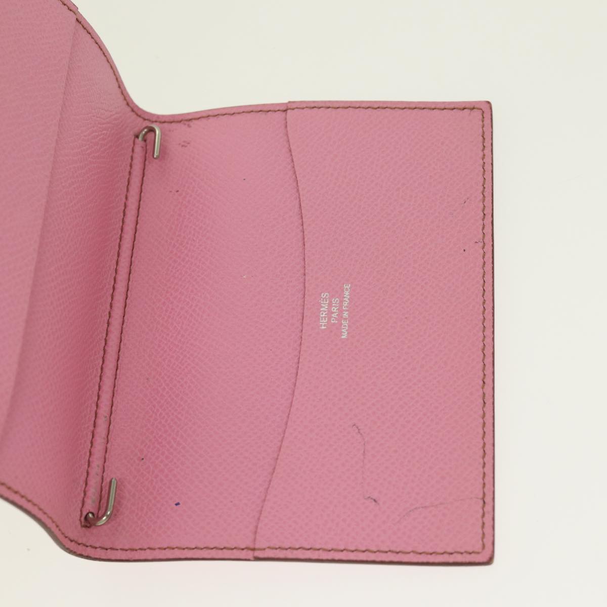 HERMES Agenda PM Day Planner Cover Epsom Leather Pink Auth 87806