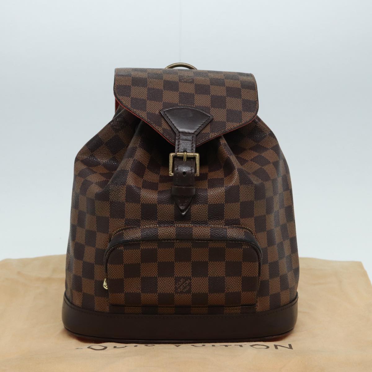 LOUIS VUITTON Damier Ebene Montsouris MM Backpack N51143 LV Auth 87883