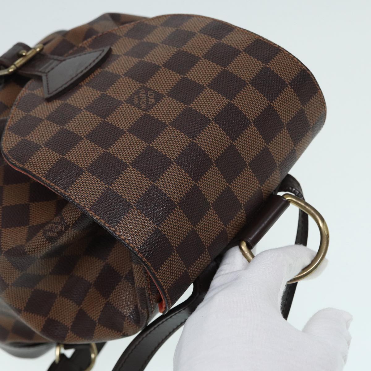 LOUIS VUITTON Damier Ebene Montsouris MM Backpack N51143 LV Auth 87883